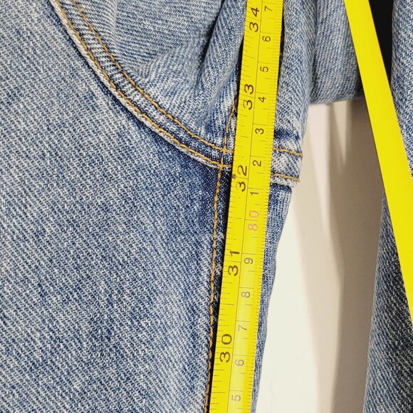 Calvin Klein Blue 100% Cotton Blend High Rise Relaxed Straight Leg Jean Size 14 - Picture 12 of 15